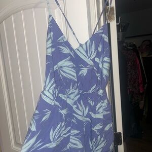 Purple Leaf Print Dress